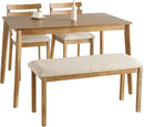 Farmhouse Dining Table Set With Upholstered Chairs