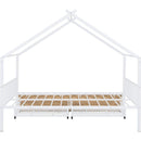 Full Size Metal House Bed with Two Drawers, White