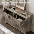 Grey Substantial Six Drawers Dresser With Hardware