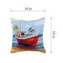 Cushion cross stitch kit "Fishing boat" 99058