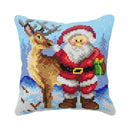 Cushion cross stitch kit Santa Claus and Reindeer 99095