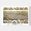 Vintage Map of Mahanoy City, Pennsylvania 1889