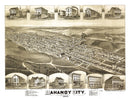 Vintage Map of Mahanoy City, Pennsylvania 1889