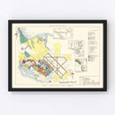 Vintage Map of Tyndall Air Force Base, 1952