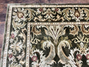 Tibetan Rug 8x10, European Design, Floral, Green, Handmade, Wool, Nepali Rug