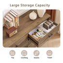 6-Drawer Chest, 6 Drawer Dresser TV Stand for TV, Dressers Bedroom Furniture Large Storage Tower Unit, Dresser for Bedroom, Closet, Hallway, 47.2"W x 15.7"D x 31.5"H, Rustic Walnut