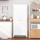Adjustable 2 Door Kitchen Pantry Cabinet With Striped Design