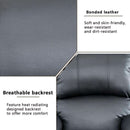 Leather Recliner Sofa Set Black For Living Room And Small Spaces