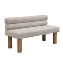 Upholstered Dining Bench, End of Bed, Entryway Bench, Boucle Ottoman for Dining Room, Bedroom, Living Room, Rubber Wood Leg 330 LBS Support, Light Grey