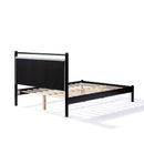 Queen Wood Bed Frame with Fluffy Soft Headboard
