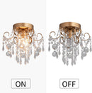 Mini Crystal Chandelier Flush Mount Gold Ceiling Light