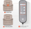 Beige Large Power Lift Recliner Chair With Massage And Heat