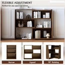 Extendable Walnut Three Tier Bookcase With Open Cubbies