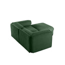 Modern Green Chenille 2-Seater Sofa with Ottoman Storage, Cylindrical Backrest and Armrests