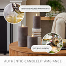 Chalky Linen Charcoal Gray Flameless Candle Pillar