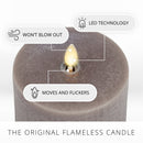 Chalky Linen Charcoal Gray Flameless Candle Pillar