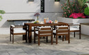 TREXM 7-Piece Patio Dining Table Set for 6, Outdoor Furniture Sets with 72.8' Rectangle Table, Patio Table and Chairs Set with Removable Cushions for Backyard, Garden, Poolside (Mocha + Beige Cushion)