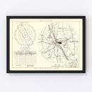 Vintage Map of the Barksdale Air Force Base Vicinity, 1952