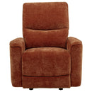 Navarro Chenille Upholstered Glider Recliner Burnt Orange