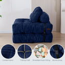 Navy Folding Sofa Bed Convertible Sleeper Chair With Back Support