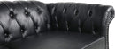 3 Seater PU Chesterfield Sofa Black Tufted Nailhead Trim
