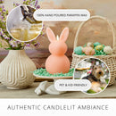 Mellow Peach Flameless Candle Easter Bunny Rabbit
