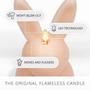 Mellow Peach Flameless Candle Easter Bunny Rabbit