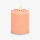 Chalky Linen Mellow Peach Flameless Candle Pillar