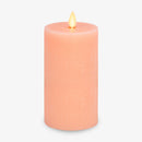 Chalky Linen Mellow Peach Flameless Candle Pillar