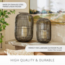 Weathered Grey Lantern with Outdoor Candle and Remote