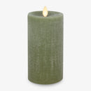 Loden Green Chalky Linen Flameless Candle Pillar