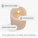 Irish Cream Chalky Linen Flameless Candle Pillar