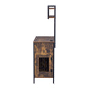 Furniture Style 2 in 1 PET FRIENDLY Dog Crate Composite Desk Hutch in Rustic Brown MDF and Steel