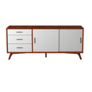 Flynn Large TV Console, Chestnut/White