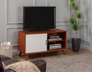Flynn Small TV Console, Chestnut/White