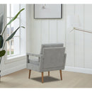 Mid-Century Armchair, 2pcs, Accent Chair with Wood Legs & Soft Cushion for Living Room, Bedroom, Home Office, Study, Grey