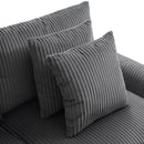 [VIDEO]144*64'' Corduroy Sectional Sofa with Bluetooth Speakers, U Shaped Couch with Console, USB Charger, Cup Holders, Storage, Ottoman, Deep and Wide Seat Cloud Sofa for Living Room&Apartment