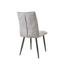 Modern Velvet Dining Chairs 2-Piece Set-Soft Cushioned Seats with Iron Frames in Mustard Light Gray