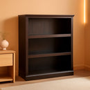 Three Tier Wooden Book Shelf Estate Black with Adjustable Shelves Multipurpose Bookshelf for Home Office And Living Room