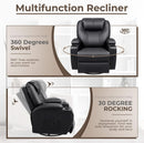 Leather Rocking Recliner With Massage And Heat Swivel