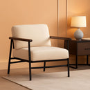 Mid Century Contemporary Accent Chair Linen Upholstery