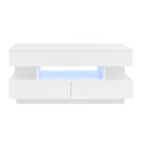 U-Can Lift-Top Coffee Table with 2 Drawers, Modern Coffee Table with Adequate Hidden Compartment, Multi-Functional Lift-Top Coffee Table with High-Gloss Finish for Living Room