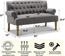 Dove Gray Loveseat Sofa With Button Tufting Sinuous Springs