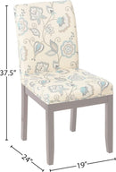 Dakota Upholstered Parsons Chair Avignon Sky Espresso Legs