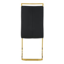 Modern Dining Chairs, PU Faux Leather High Back Upholstered Side Chair with Golden C-shaped Tube Metal Legs for Dining Room,Kitchen(Set of 2 )(Black+PU)W115171346