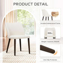 Upholstered Dining Chairs Pair Beige Fabric Wood Legs