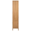 U_STYLE Impressive 90.6'' Tall Cabinet with Oak Veneer and Glass Doors,Suitable for Study,Entryway, Hallway, Living Room, Foyer