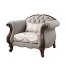 Miyeon - Chair With Pillow - Fabric & Cherry