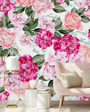 Voguish Pink Shades of Flowers Wallpaper