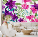 Pink and Violet Flowers Wallpaper